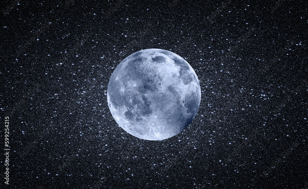 Full  Moon in the space  Elements of this image furnished by NASA  