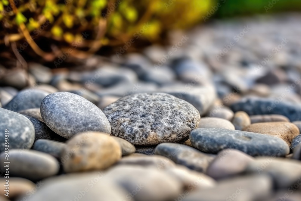 close-up view of a pile of colorful rocks in natural setting Generative AI