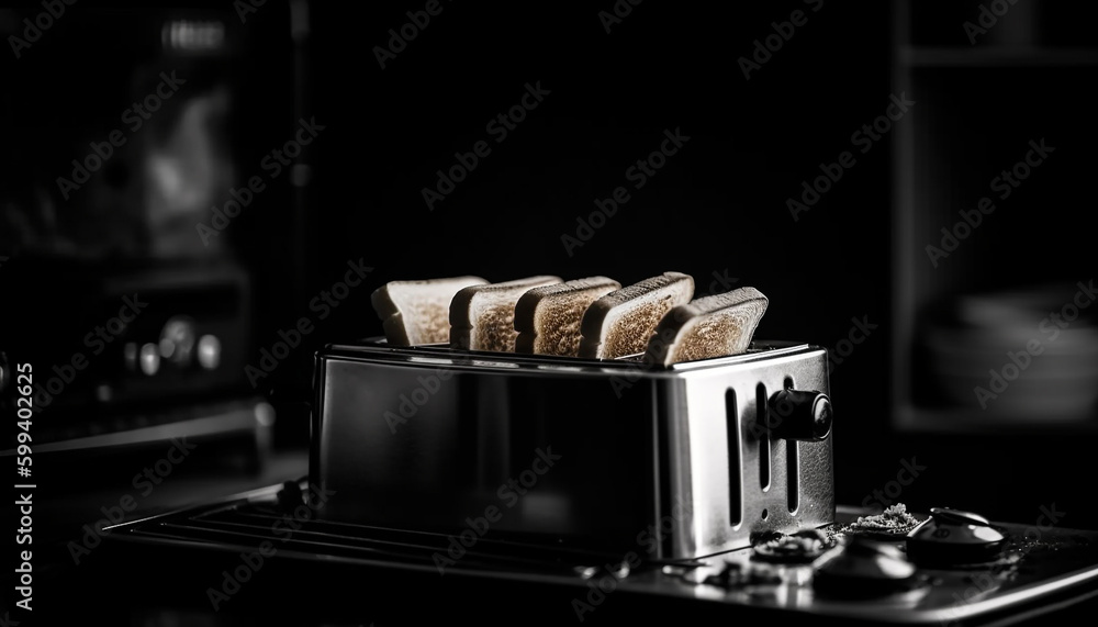 Toasted bread, fresh and crispy for snack generated by AI