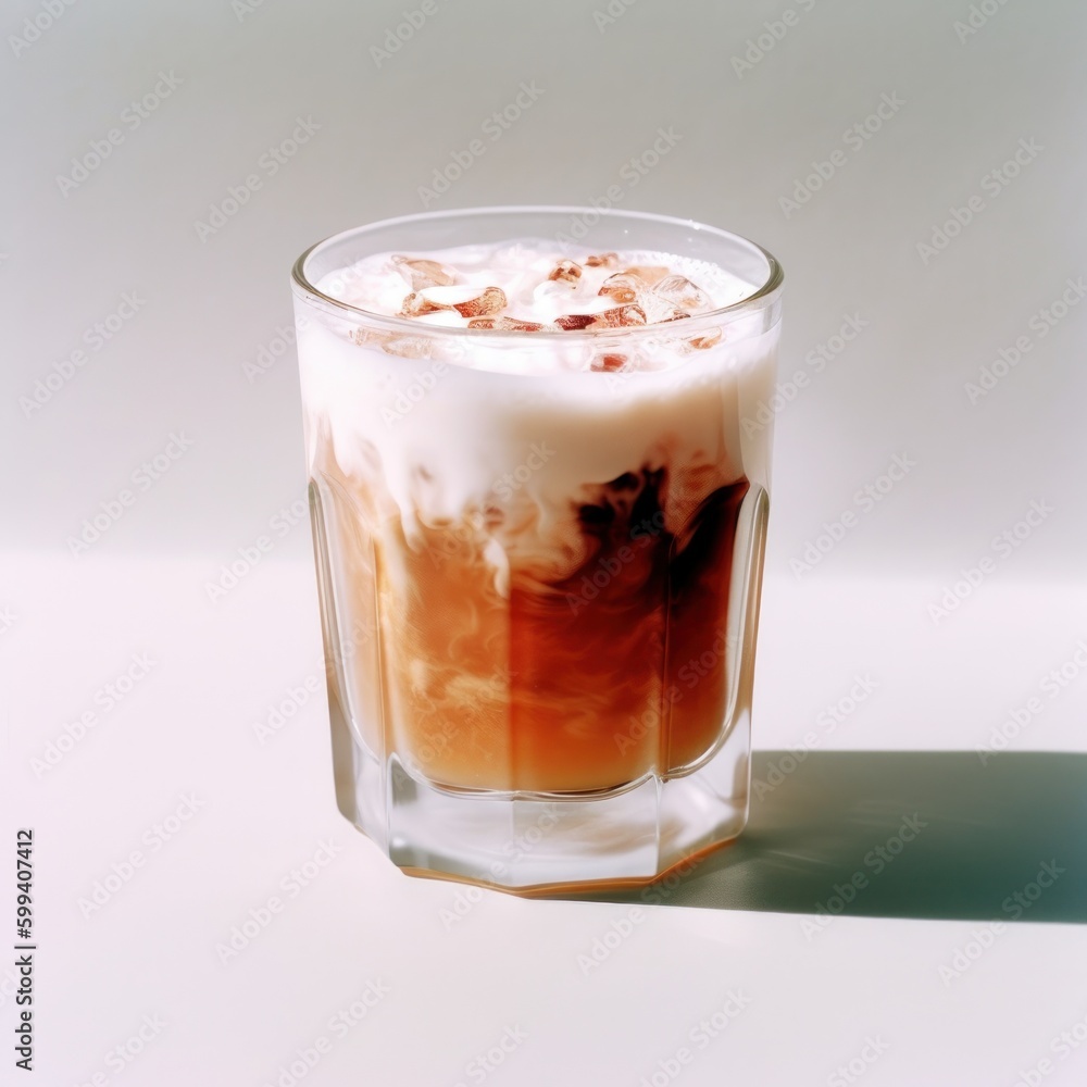 Glass of cappuccino isolated. Illustration AI Generative.