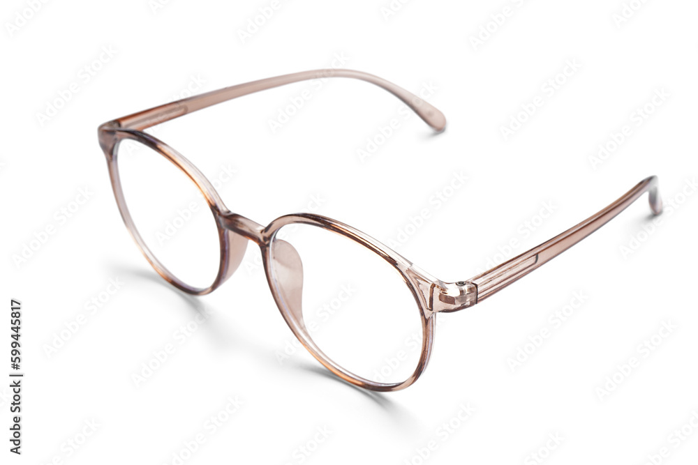 Stylish eyeglasses isolated on white background