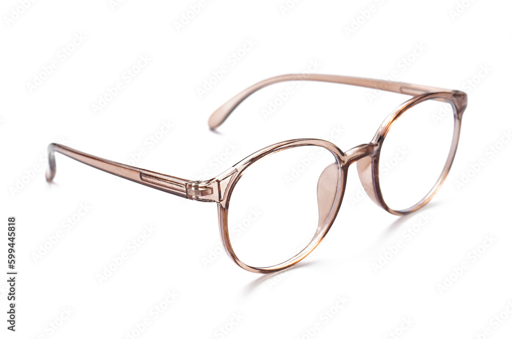 Stylish eyeglasses isolated on white background