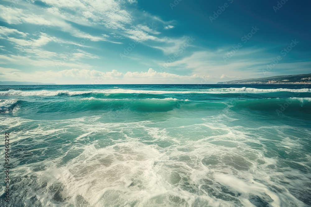 Powerful Waves on a rocky beach