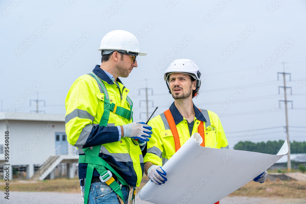 Engineer working with wind turbines.