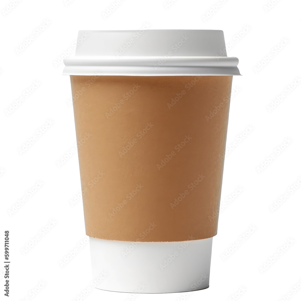 Coffee to go isolated. Illustration AI Generative.