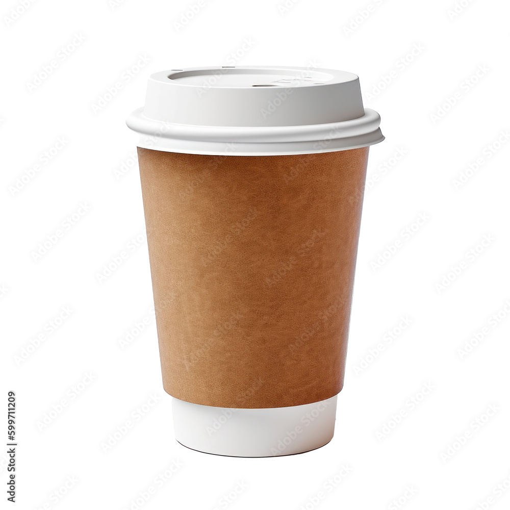 Coffee to go isolated. Illustration AI Generative.