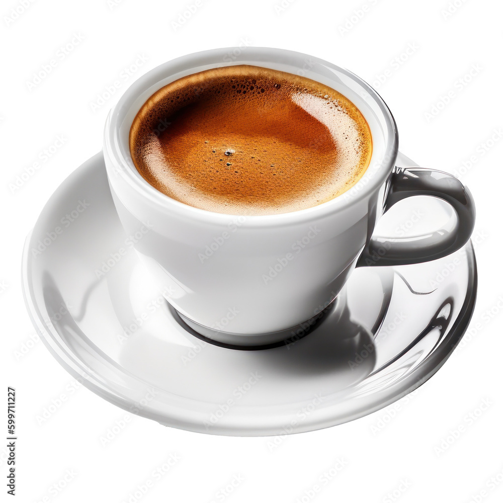 Espresso coffee isolated. Illustration AI Generative.