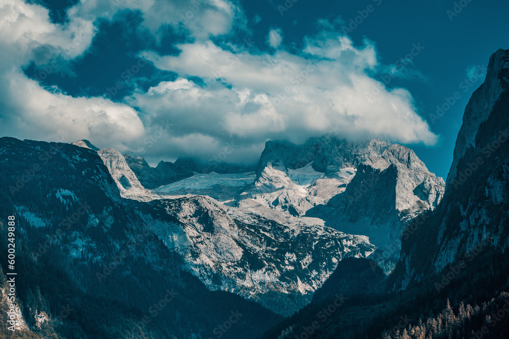 Magnificent view of peaks of the Dolomites Alps