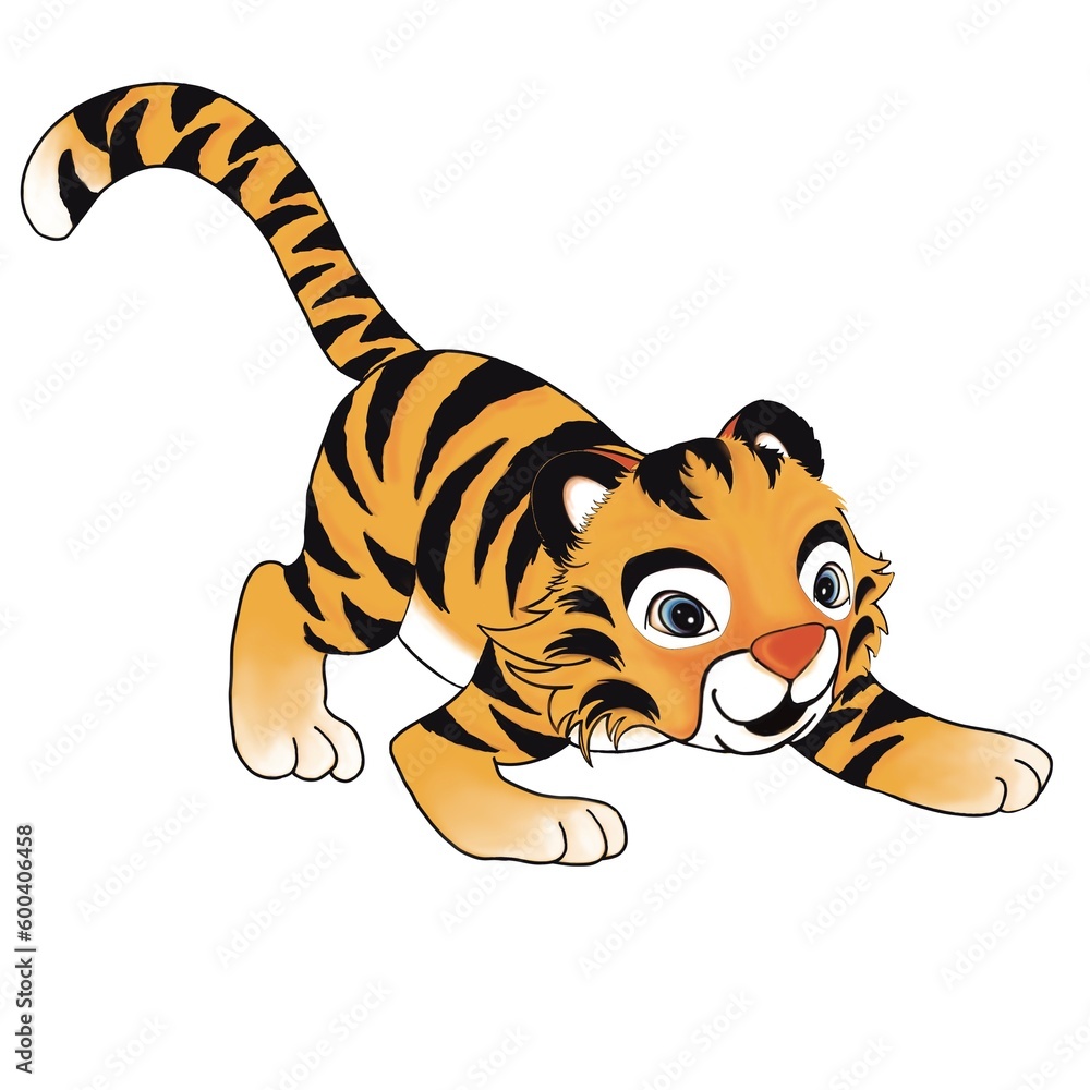 tiger cartoon isolated on white