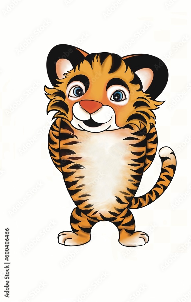 cartoon tiger cute wild animal