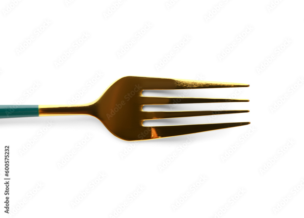 Stainless steel fork isolated on white background