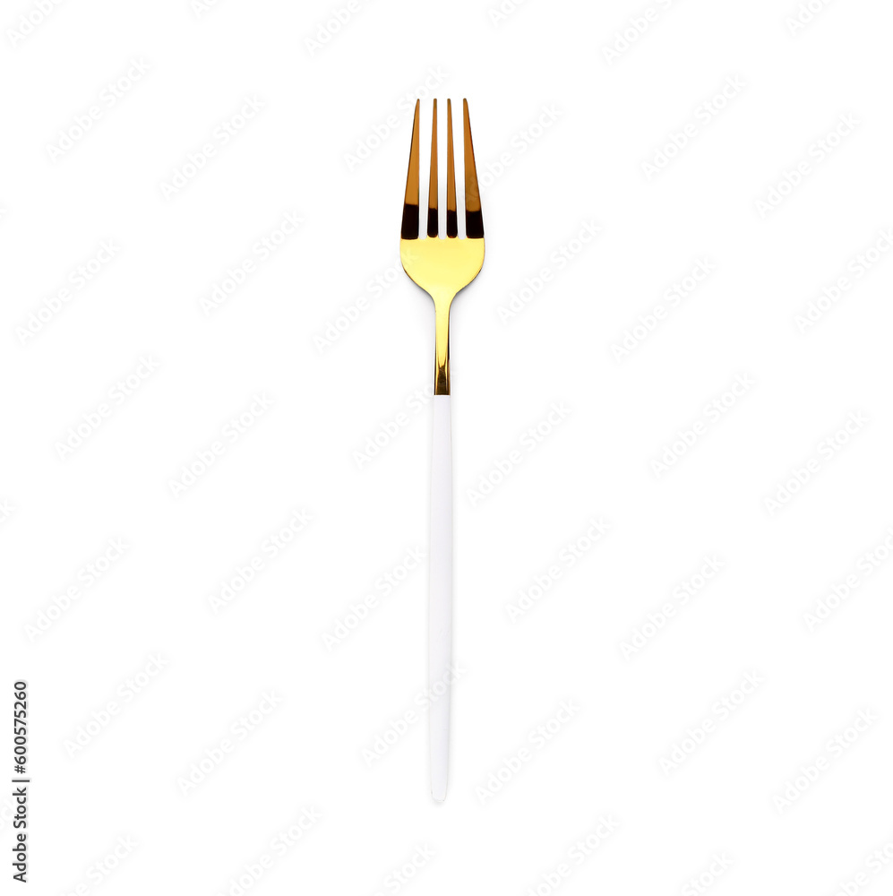 Stainless steel fork isolated on white background