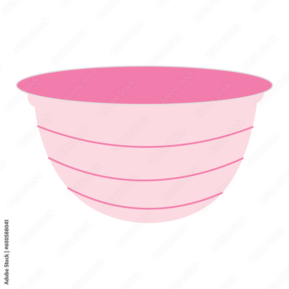 Pink bowl on white background