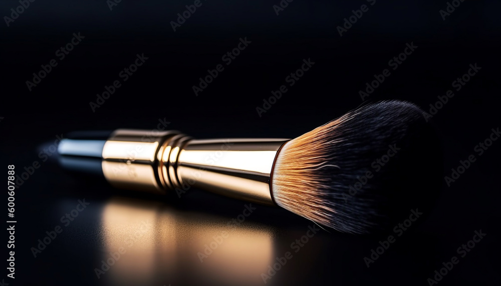 Professional make up artist metallic brush collection exudes luxury and glamour generated by AI