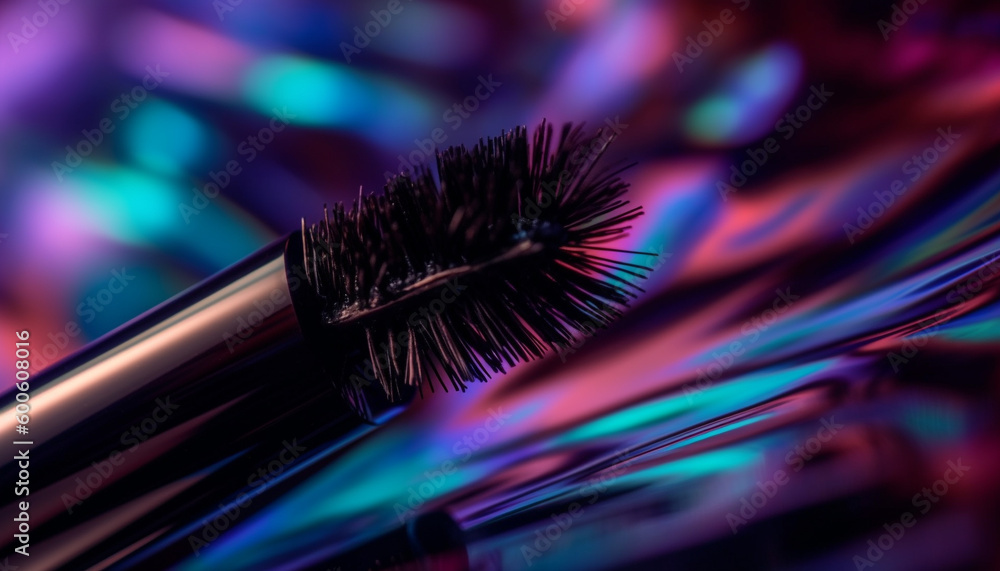 Abstract beauty product in vibrant colors with metallic shimmer and curve generated by AI