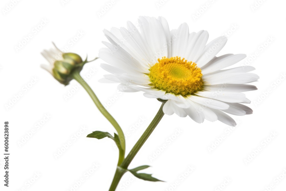 detailed close up of a flower against a pure white background. Generative AI