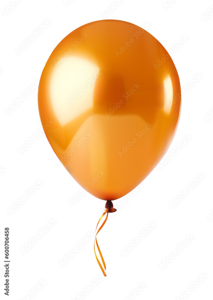 Orange realistic balloon on white. Vector Illustration. EPS10