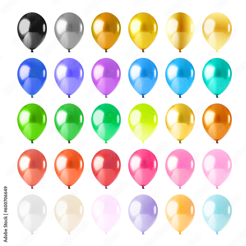 Big colorful balloons collection set. Vector Illustration. EPS10