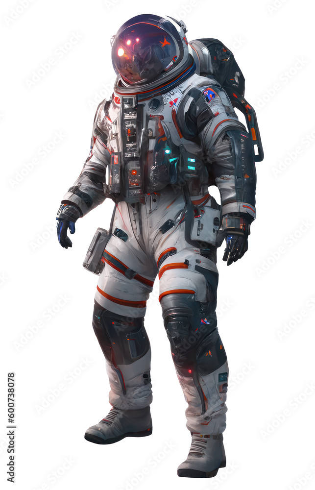 Space suits isolated on transparent background.  Ai generated.