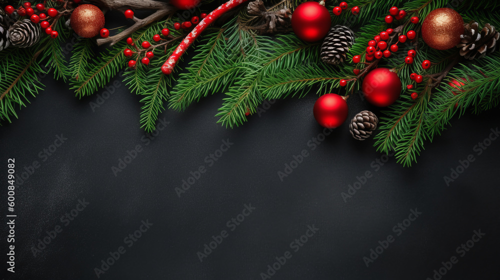 Christmas background. Illustration AI Generative.