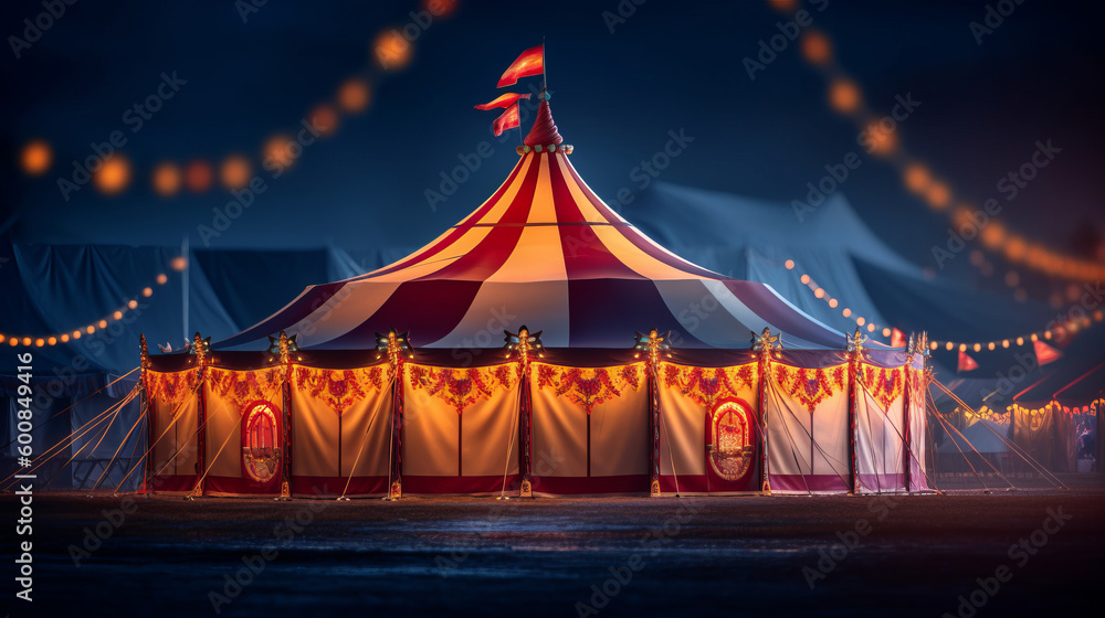 Circus background. Illustration AI Generative.