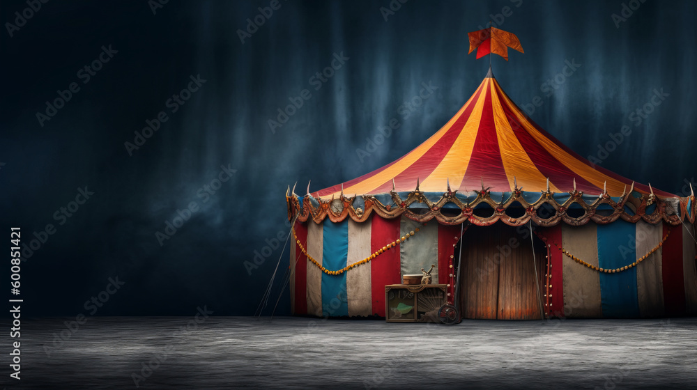 Circus background. Illustration AI Generative.