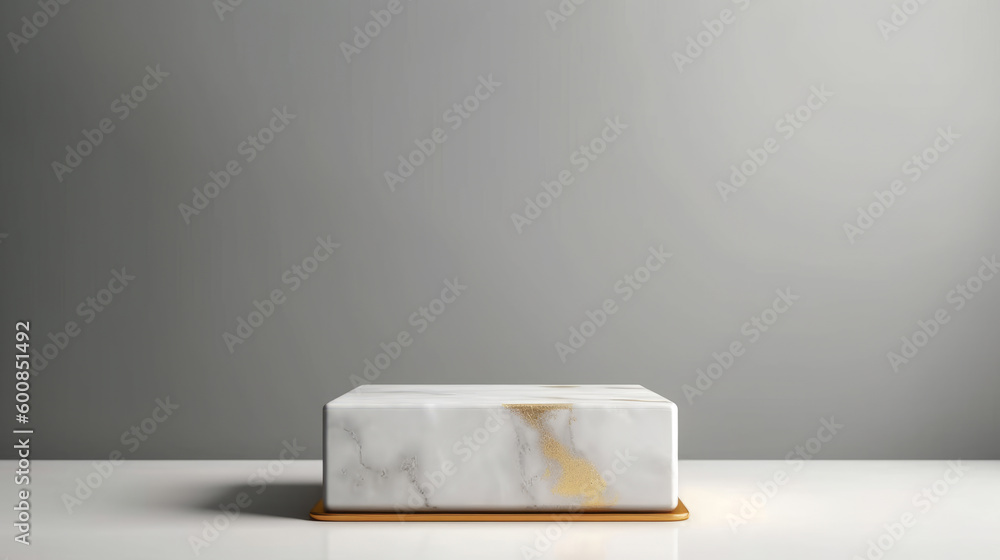 Marble display podium background. Illustration AI Generative