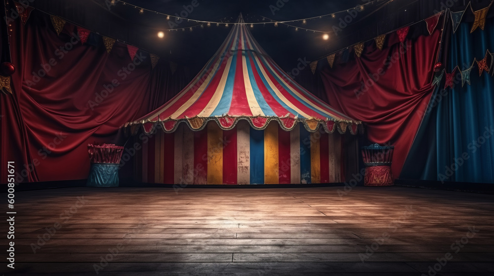 Circus background. Illustration AI Generative.