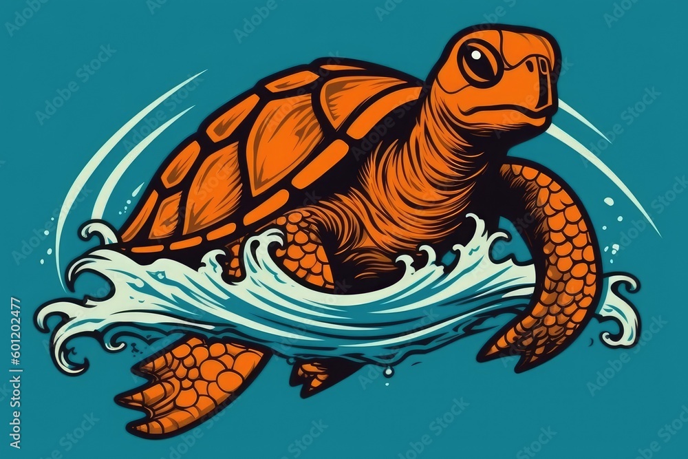 sea turtle gracefully swimming in an oceanic environment Generative AI