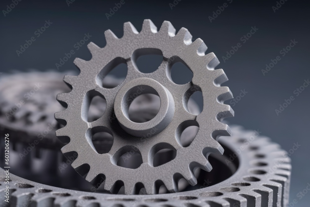 two gears in close proximity on a table, one larger than the other Generative AI