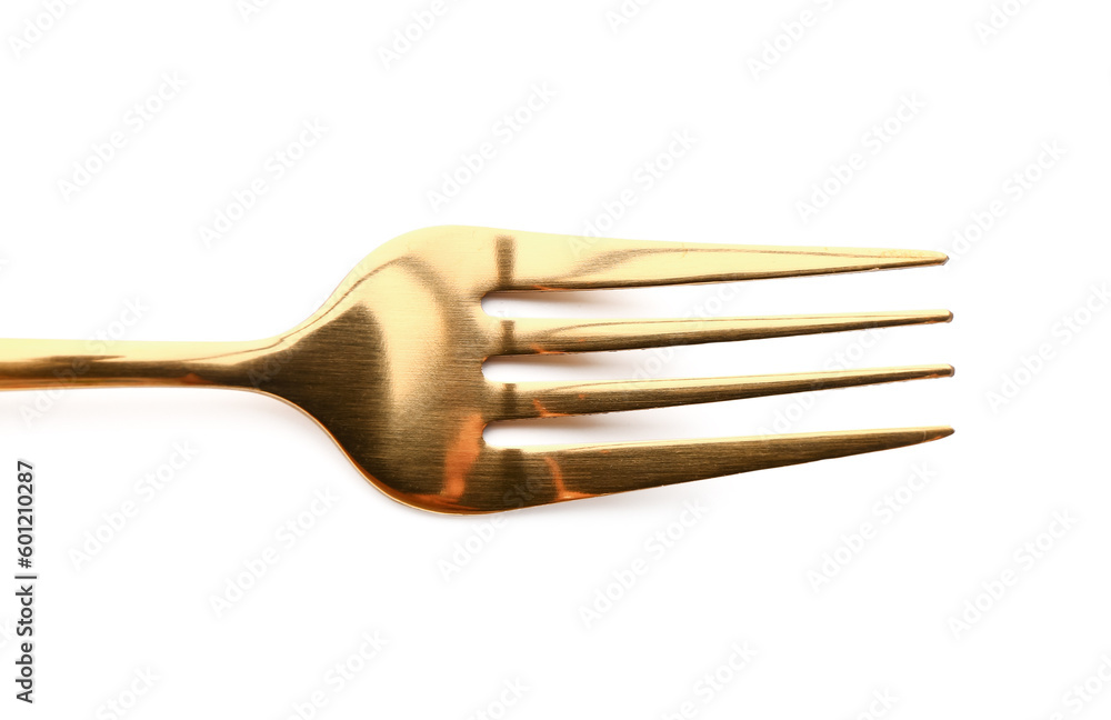 Stainless steel fork isolated on white background