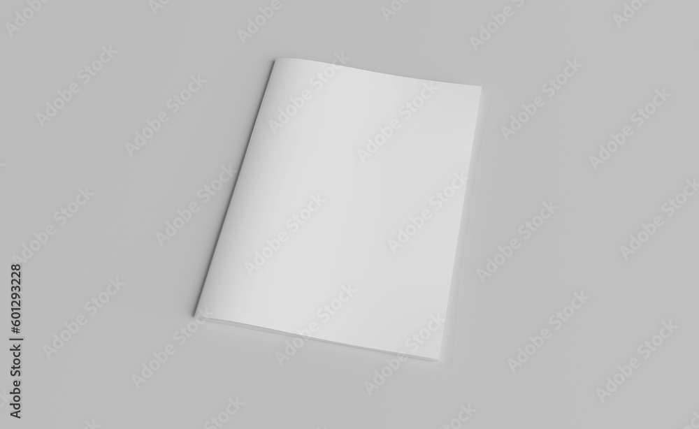 Magazine cover mockup on white 3d rendering