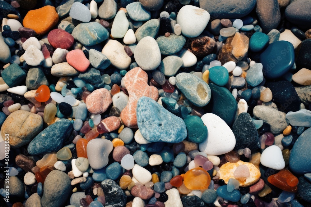 close-up view of a colorful rock collection Generative AI