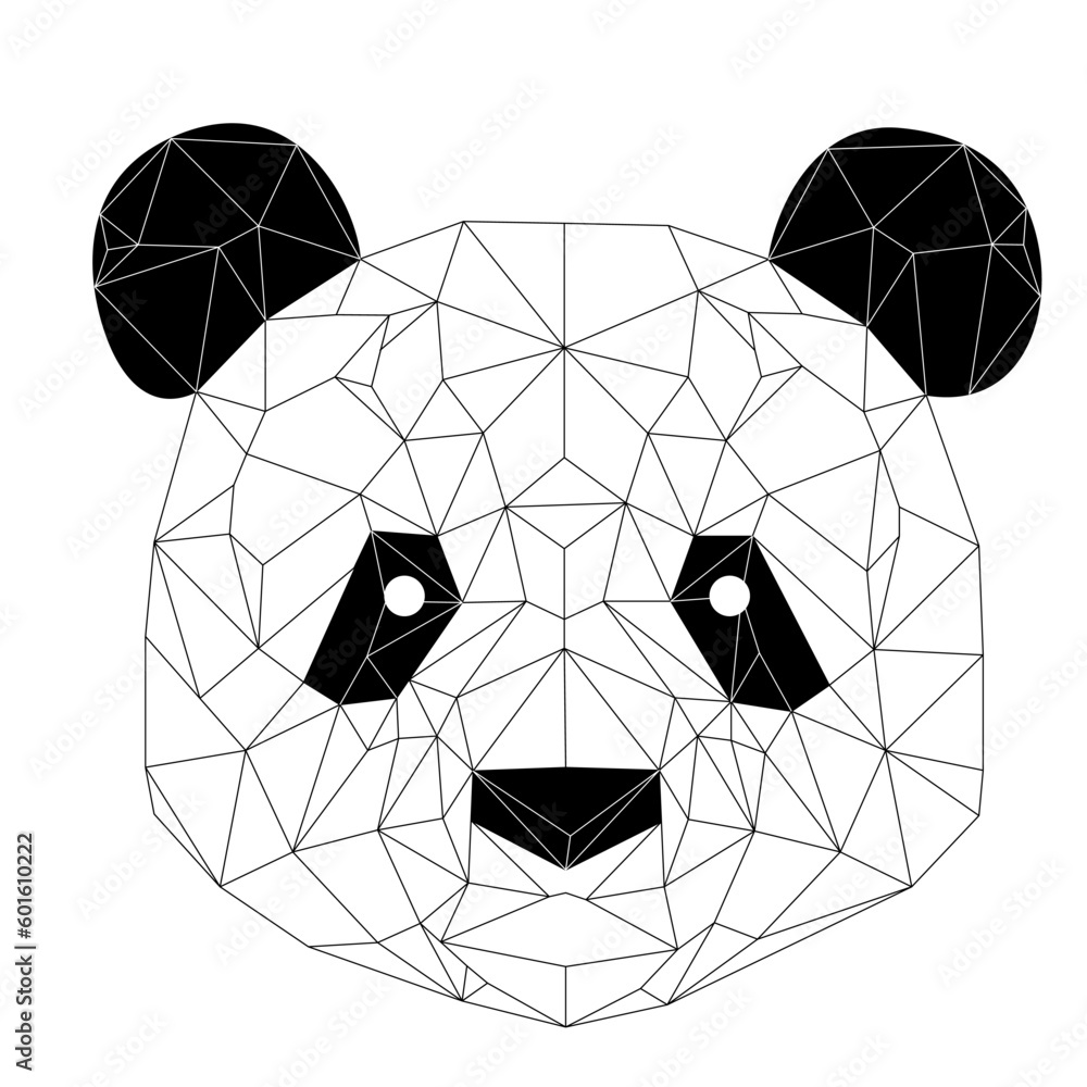 Cute little panda on white. Vector Illustration. EPS10