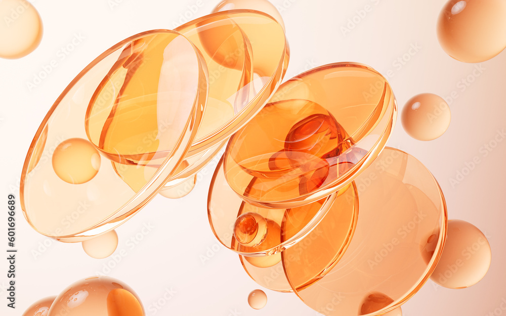 Transparent geometry glass background, 3d rendering.