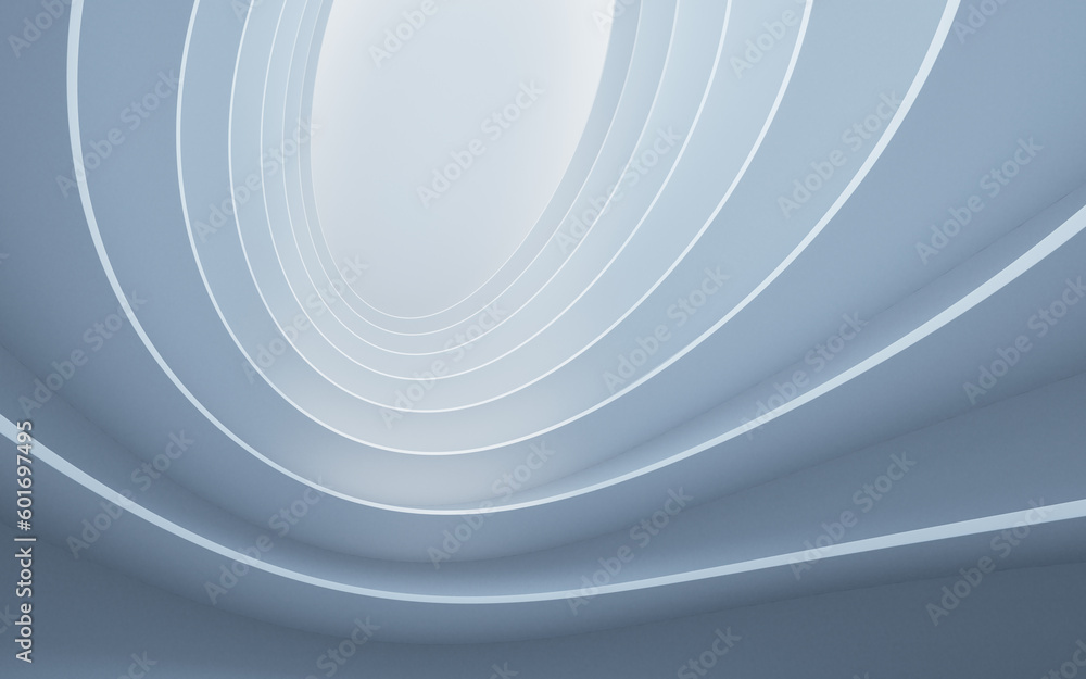 Abstract white curve geometry background, 3d rendering.