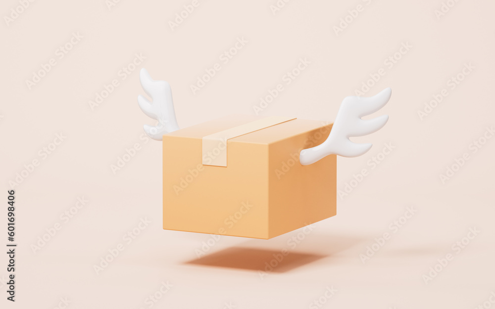 Paper box with logistics and storage concept, 3d rendering.