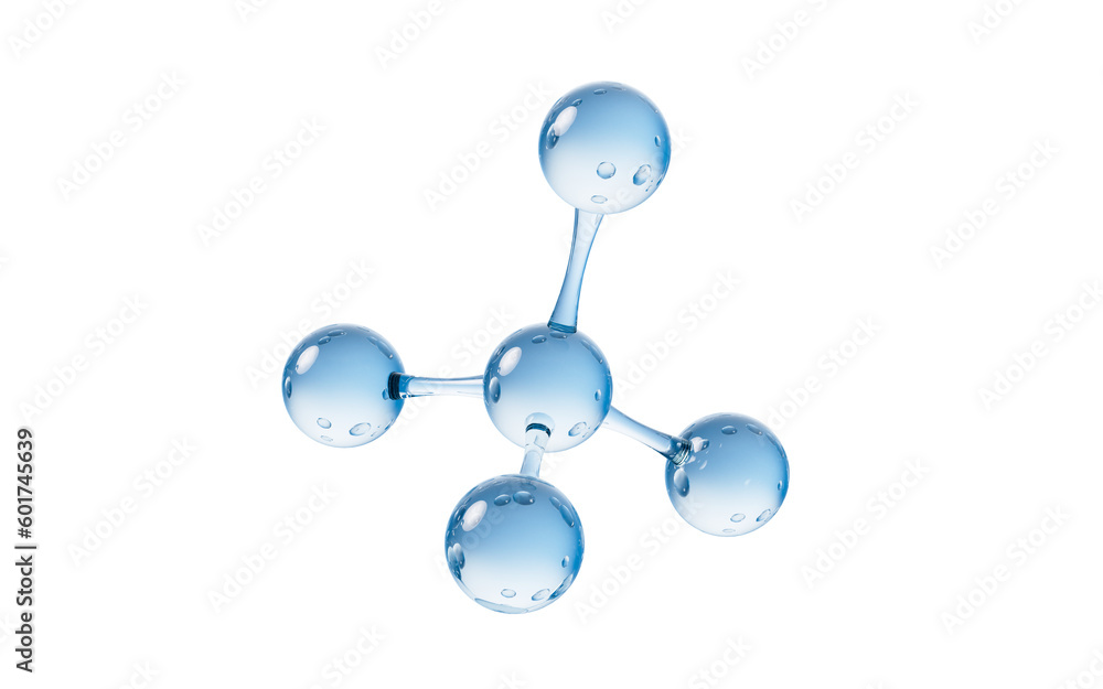 Molecule with biology and chemical concept, 3d rendering.