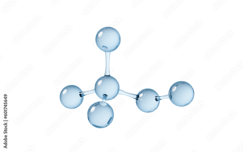 Molecule with biology and chemical concept, 3d rendering.