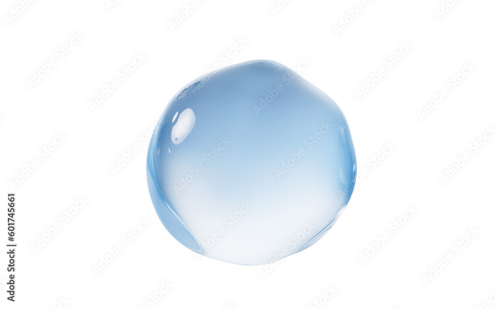 Soft water drop sphere, 3d rendering.