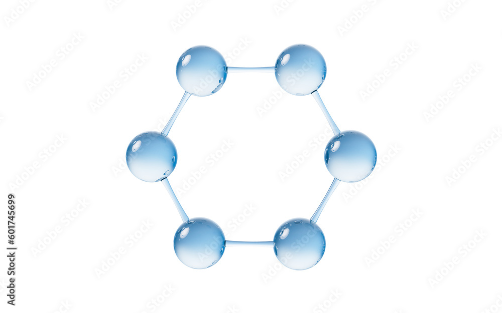 Molecule with biology and chemical concept, 3d rendering.