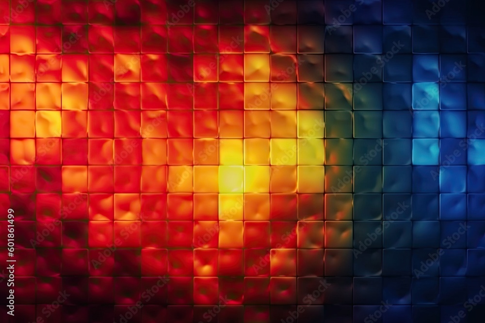 vibrant multicolored background composed of various squares Generative AI