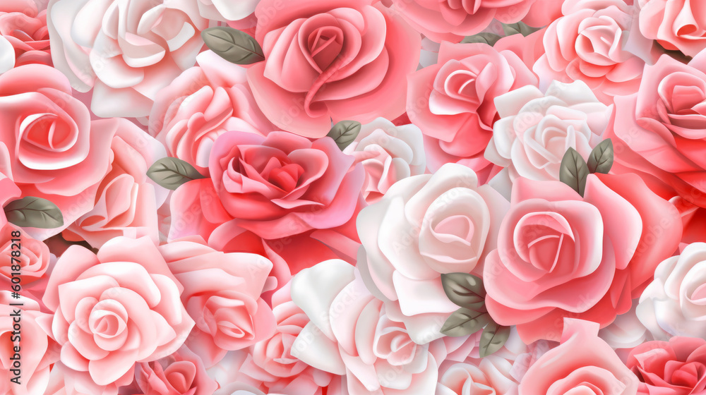 Rose flower background. Illustration AI Generative.