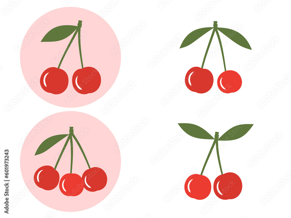 Cherry icon sign isolated on white background vector illustration.