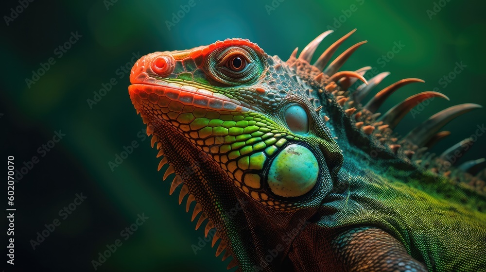 Big iguana lizard ,Generative, AI, Illustration.