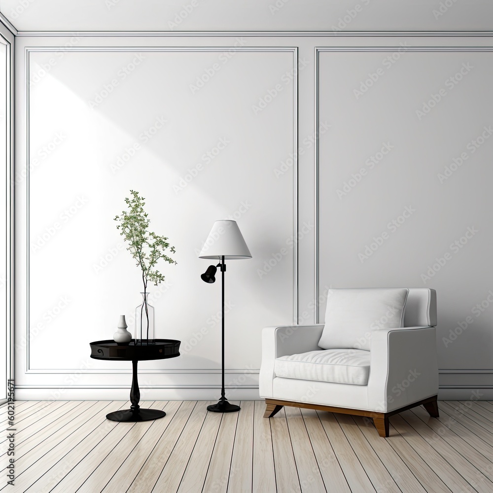 3d rendering and decoration minimal,Modern vintage interior of living room,Generative, AI, Illustrat