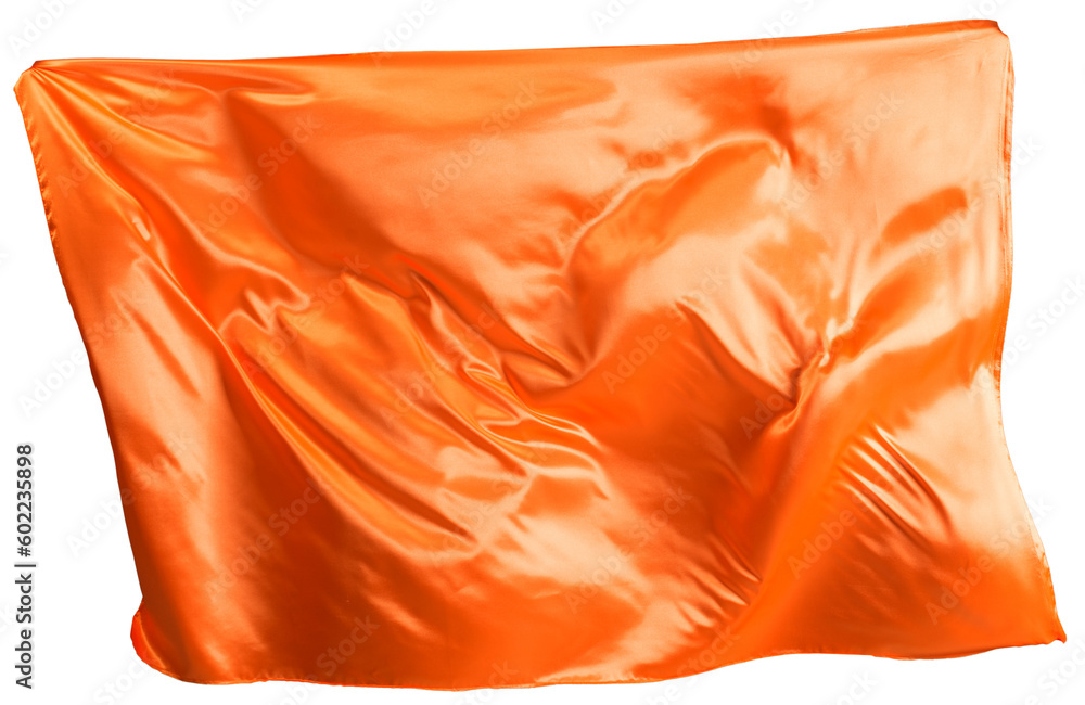 Orange cloth flutters