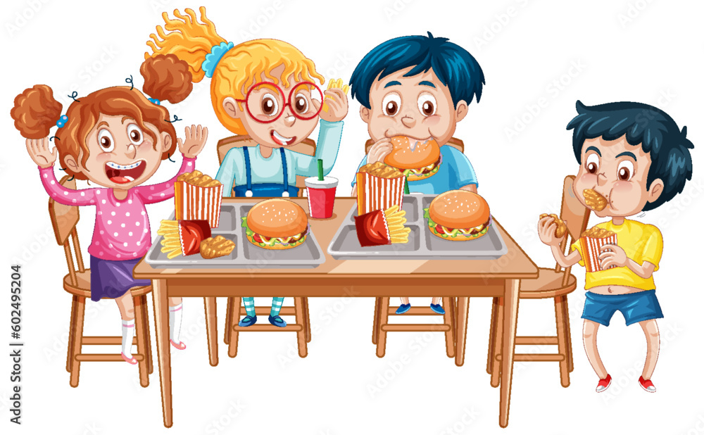 Cheerful Kids Enjoying Mealtime