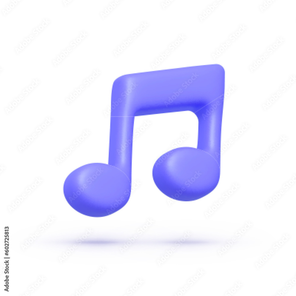 Abstract music 3d for decoration design. Music note. Vector illustration