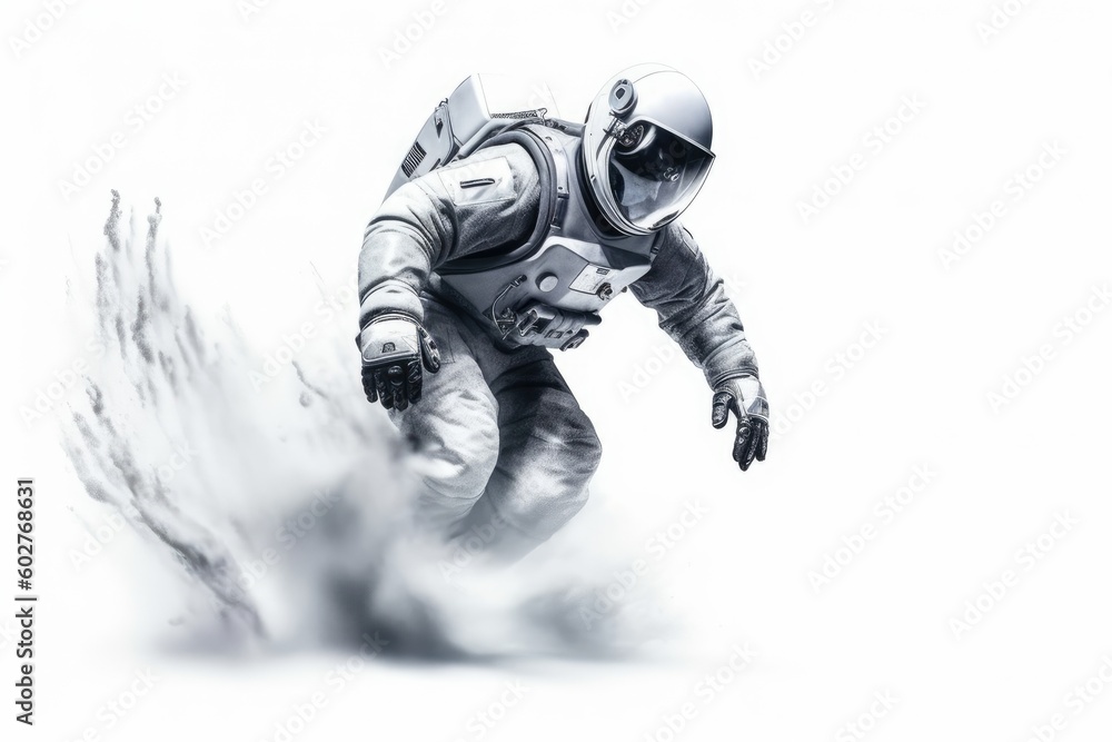 person wearing a space suit in a monochrome setting Generative AI